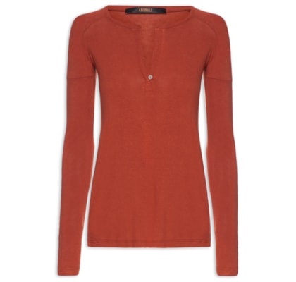 Blusa Feminina Manga Longa Raglan Desconstruída Color - Vermelho