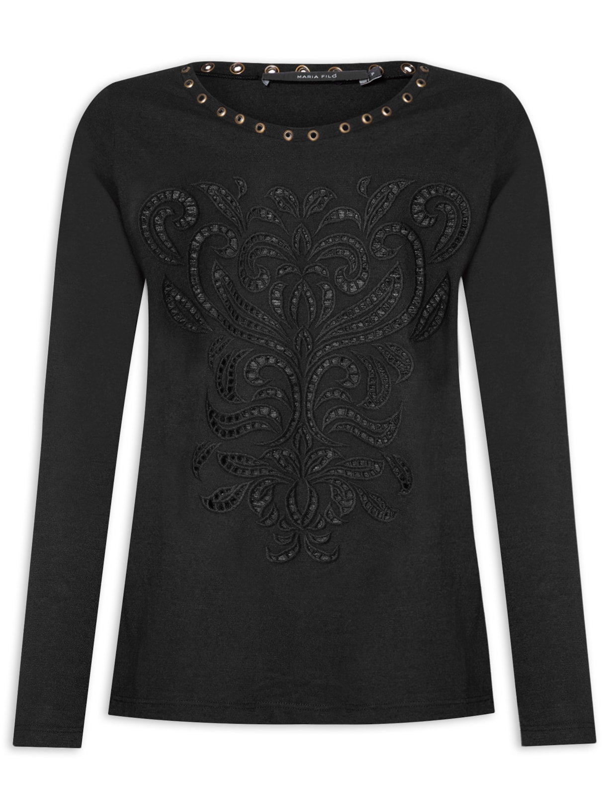 Blusa Feminina Manga Longa Rechilieur - Preto