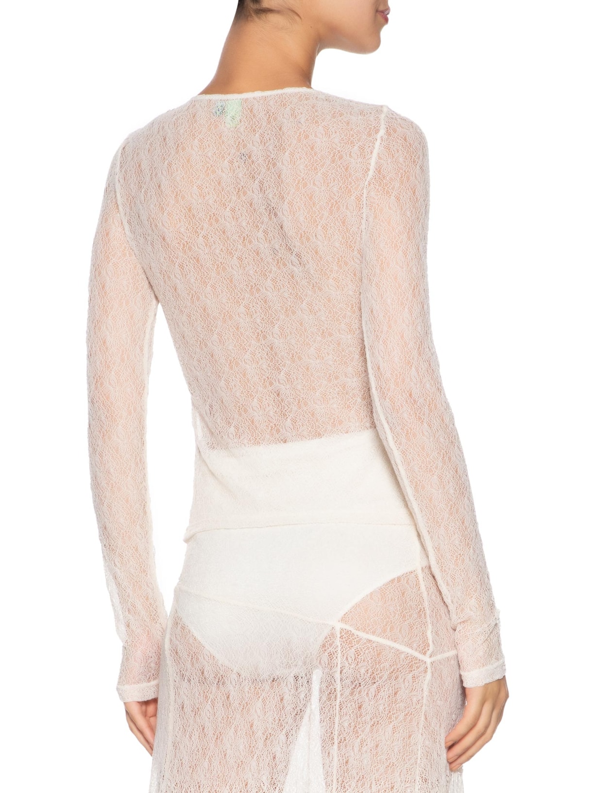 Blusa Feminina Manga Longa Rendinha Branco Farm