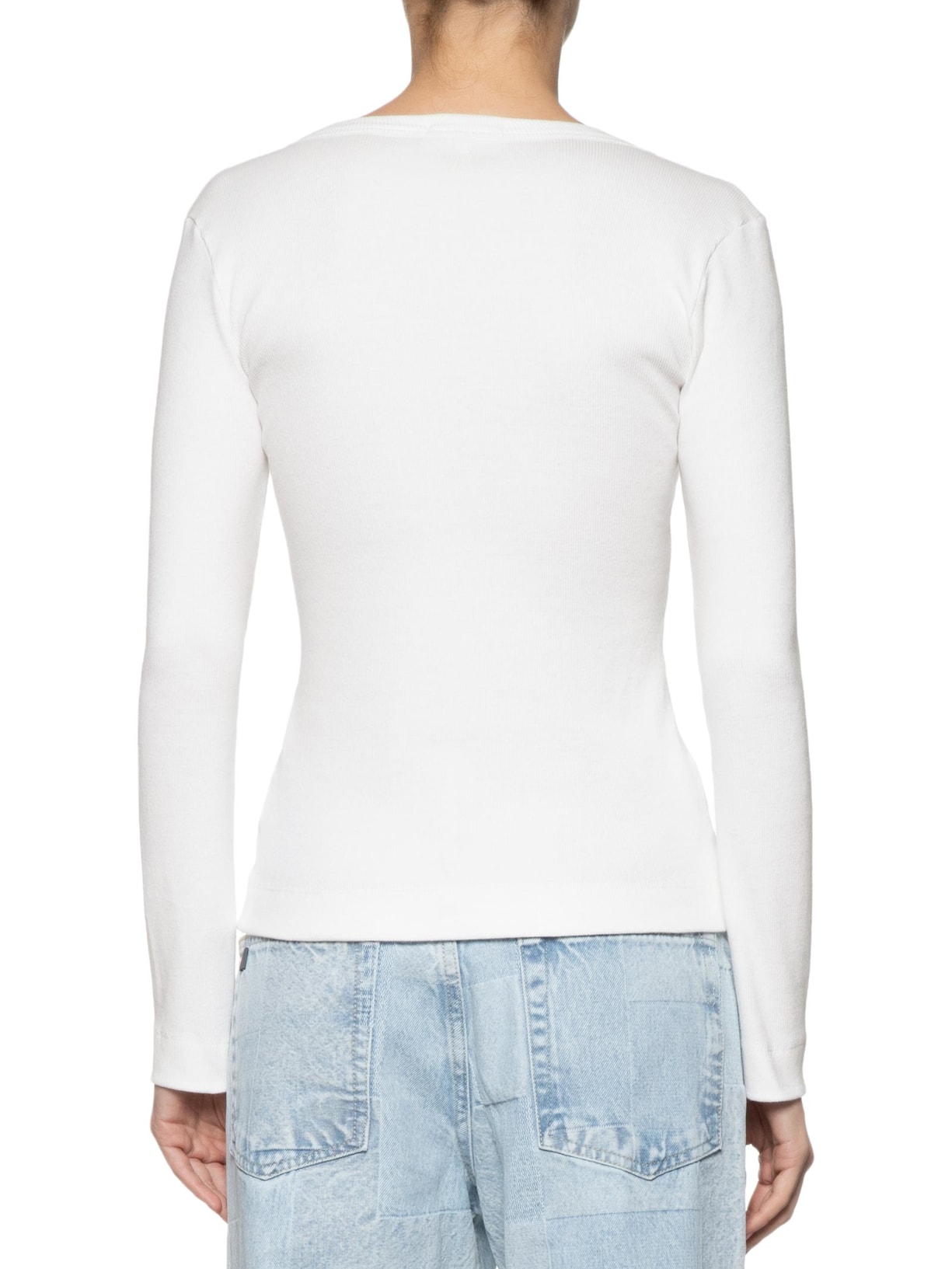 Blusa Feminina Manga Longa Ribana Botões Frontais Branco Animale Jeans