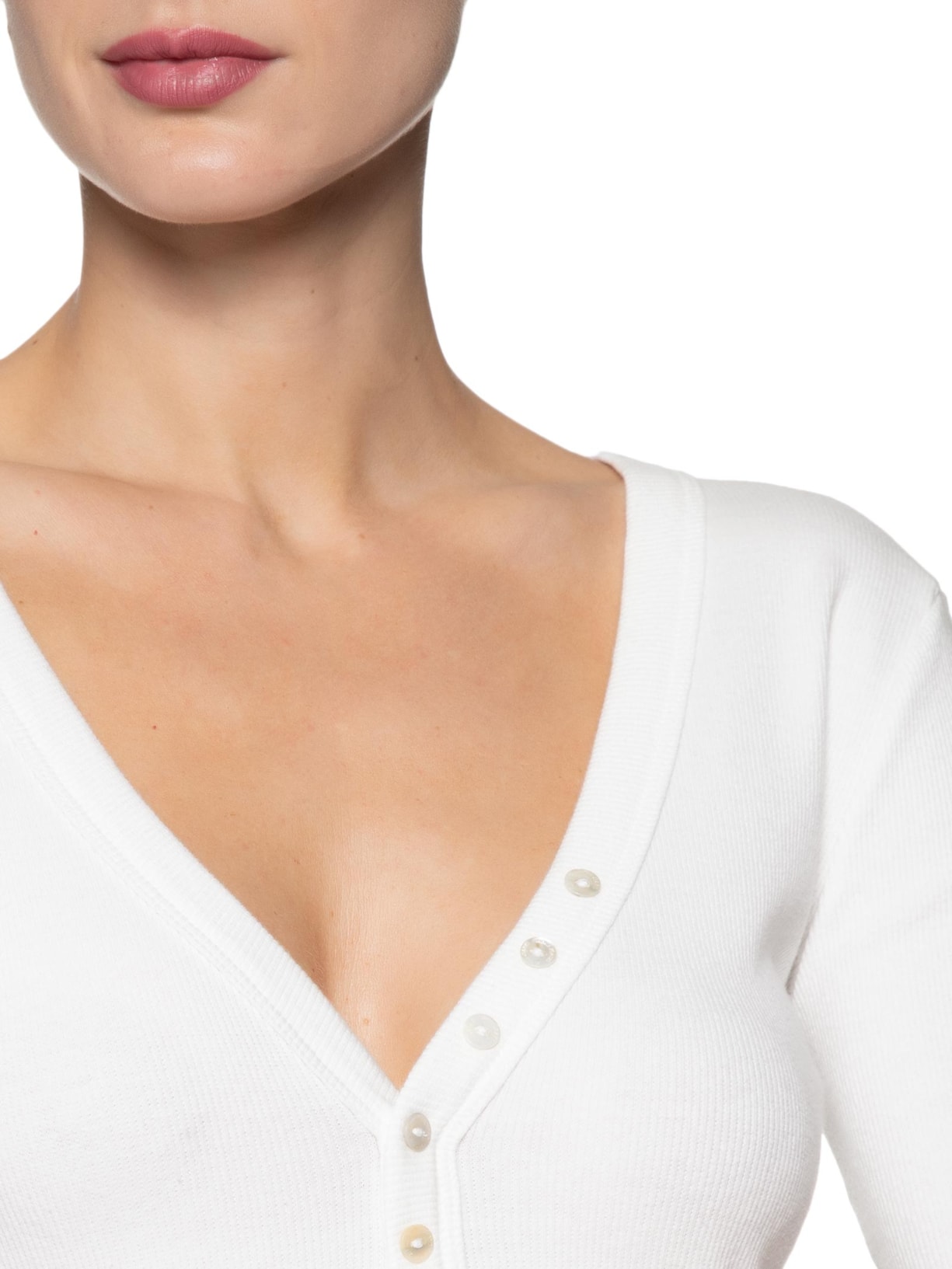 Blusa Feminina Manga Longa Ribana Botões Frontais Branco Animale Jeans