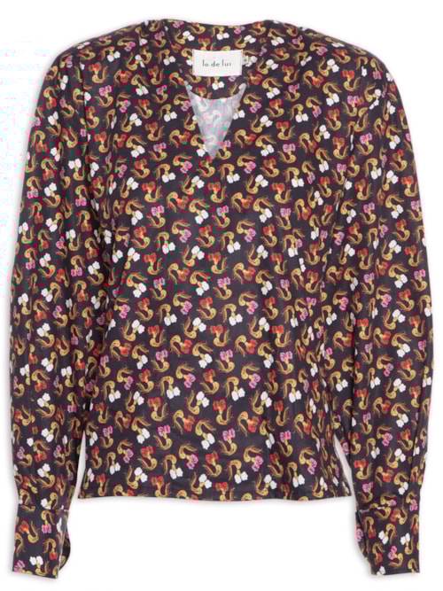 Blusa Feminina Manga Longa Rosalia - Preto