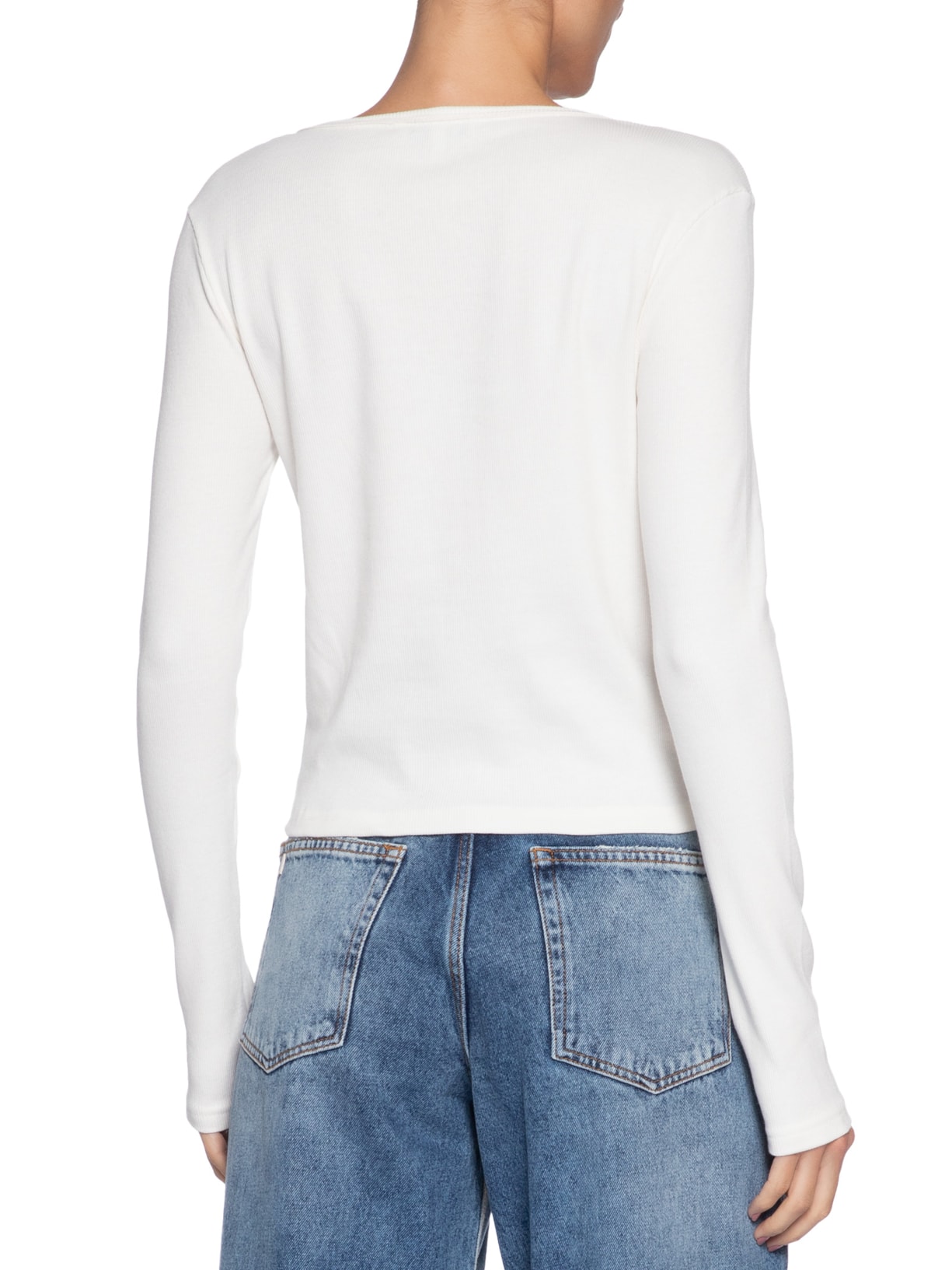 Blusa Feminina Manga Longa Slim Essential Off White Tommy Jeans