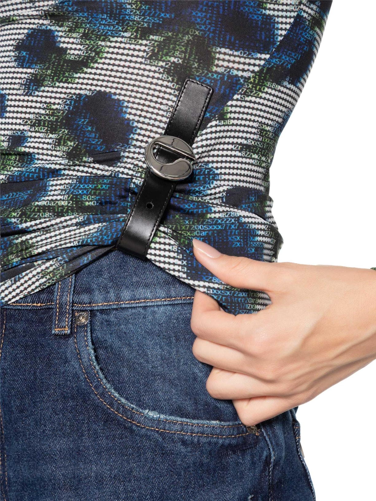 Blusa Feminina Manga Longa Suspended AscII Azul Coperni