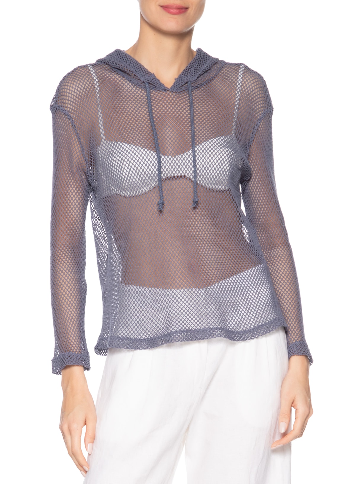 Blusa Feminina Manga Longa Tela Degradê Azul Osklen