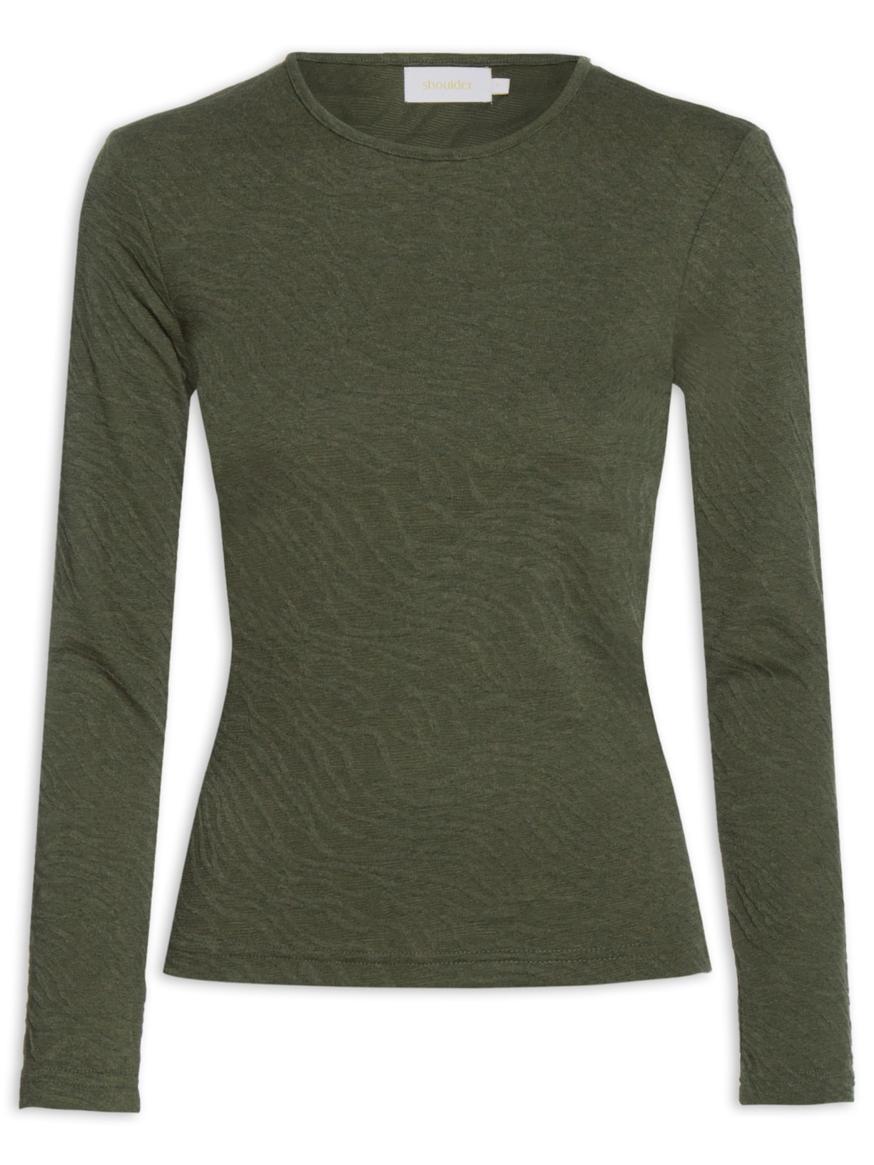 Blusa Feminina Manga Longa Textura Zebra - Verde