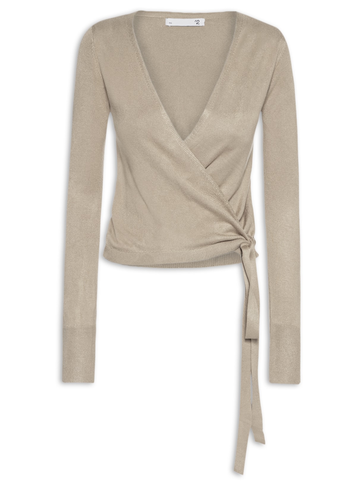 Blusa Feminina Manga Longa Transpassada - Cinza