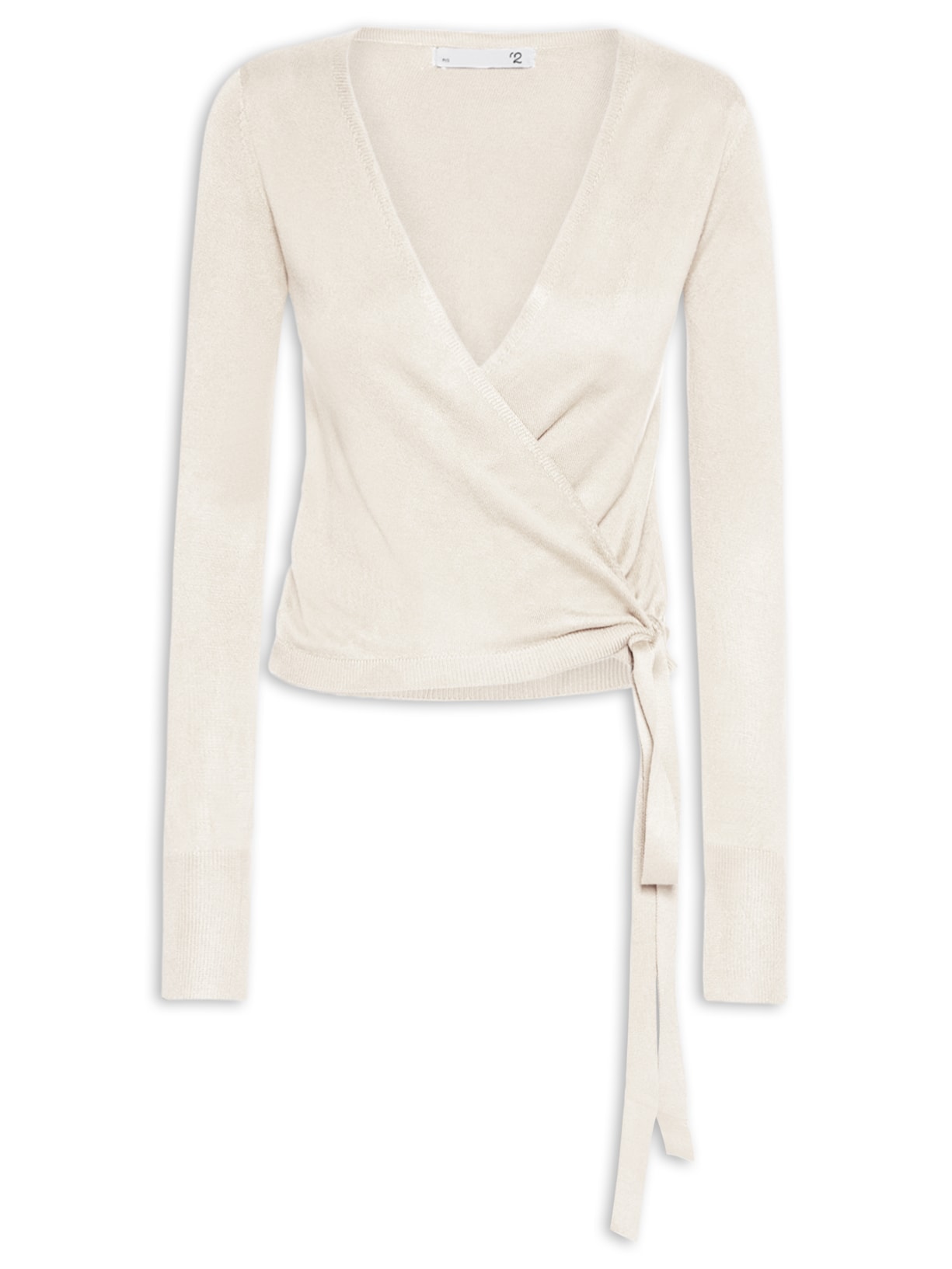 Blusa Feminina Manga Longa Transpassada - Off White