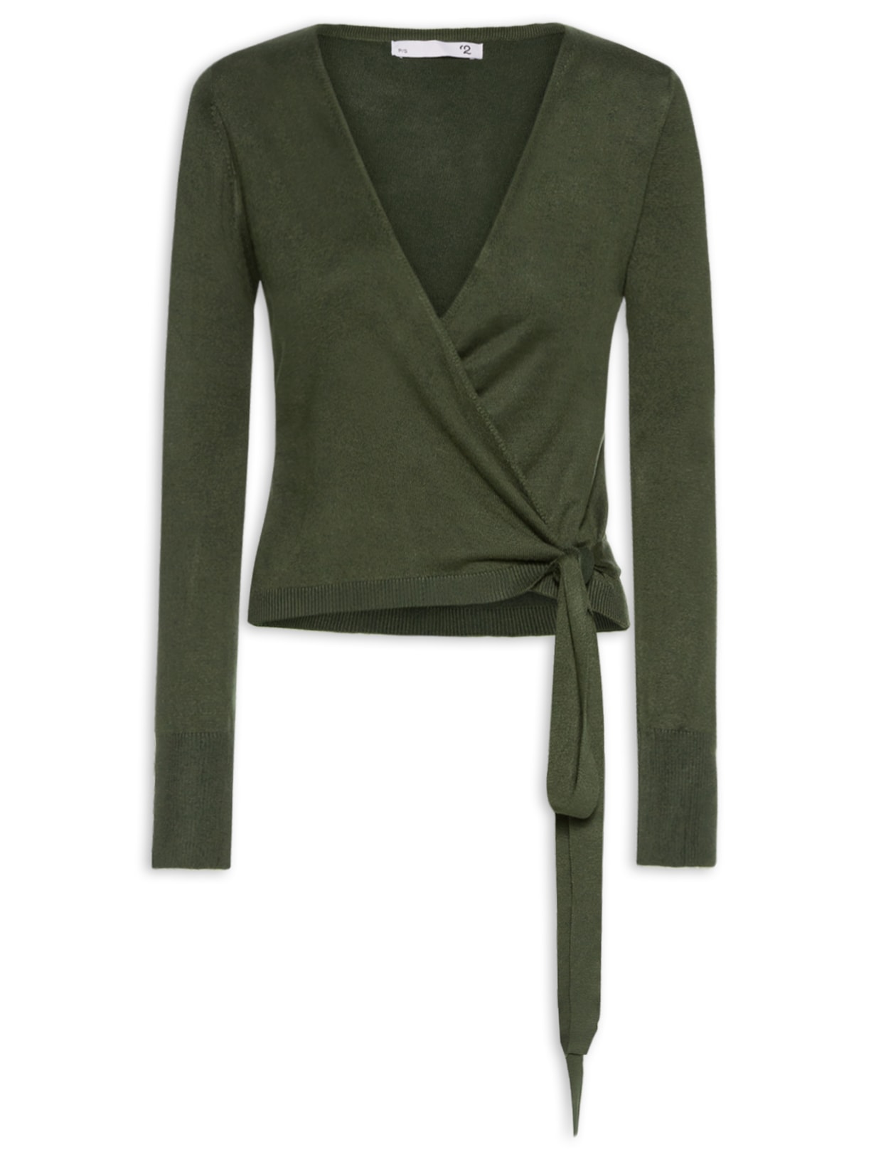 Blusa Feminina Manga Longa Transpassada - Verde