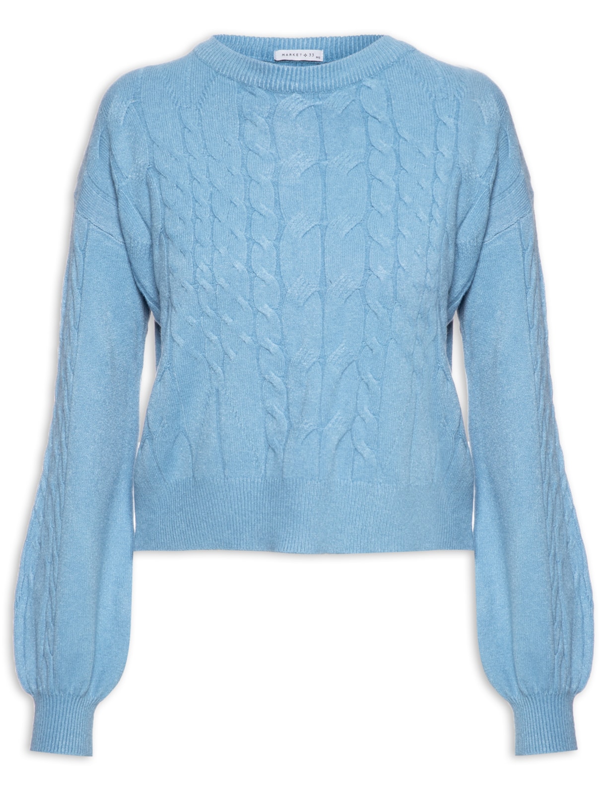 Blusa Feminina Manga Longa Tricot - Azul