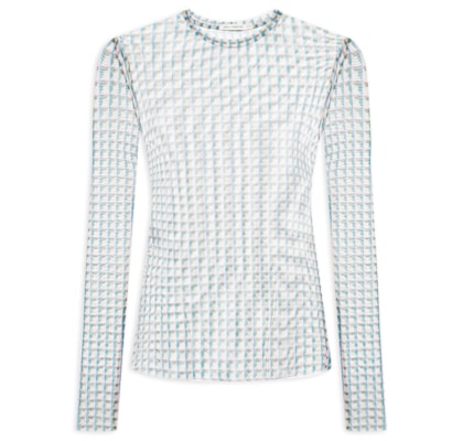 Blusa Feminina Manga Longa Tule - Azul