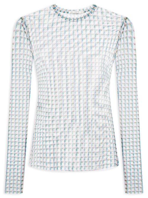 Blusa Feminina Manga Longa Tule - Azul