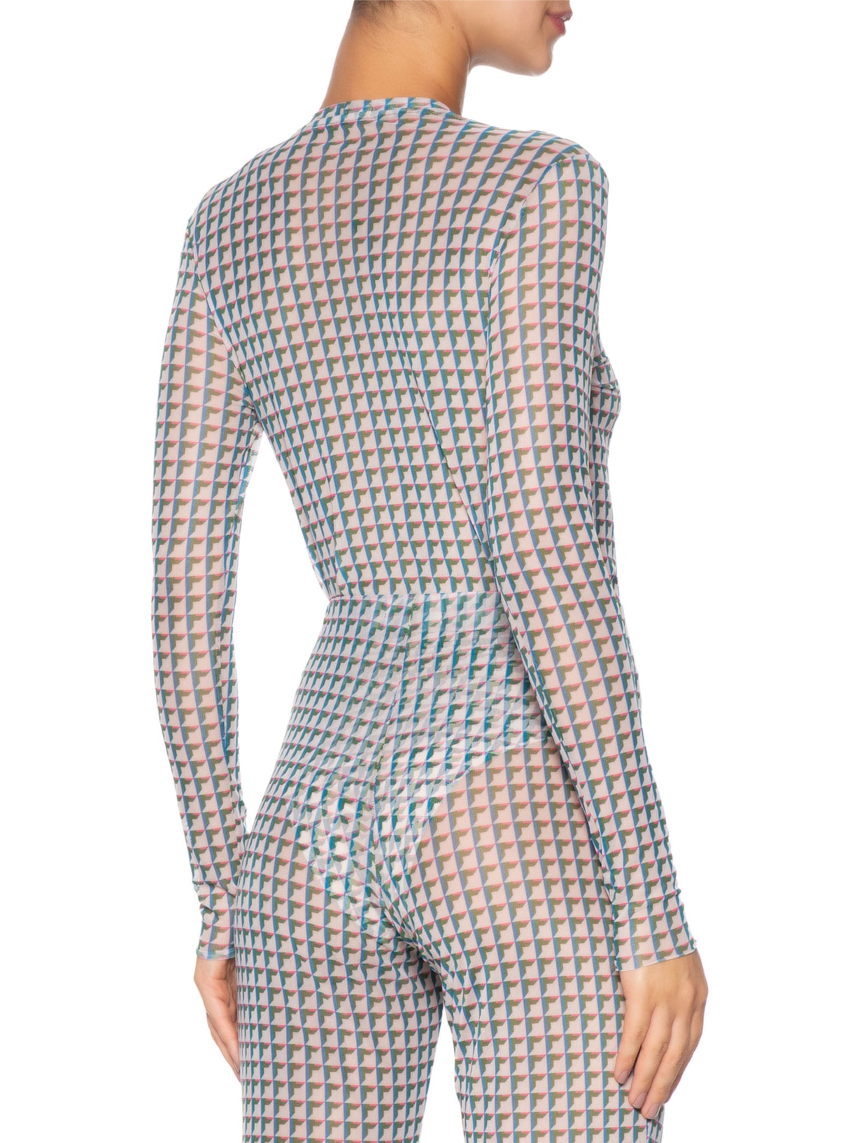 Blusa Feminina Manga Longa Tule Azul Lenny Niemeyer