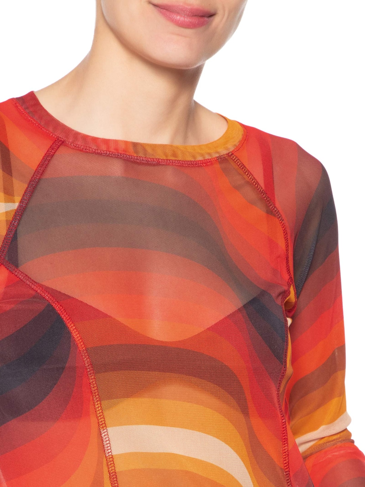 Blusa Feminina Manga Longa Tule Ipanema Laranja Osklen