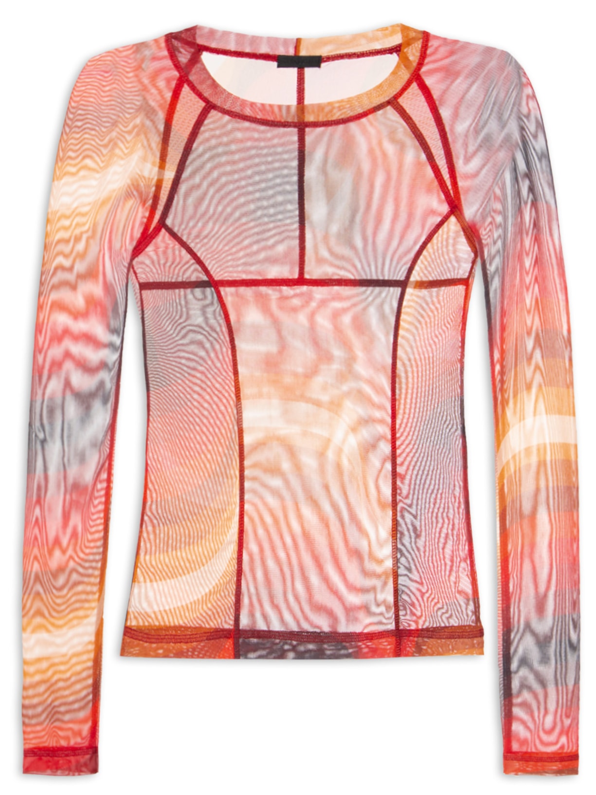 Blusa Feminina Manga Longa Tule Ipanema Laranja Osklen