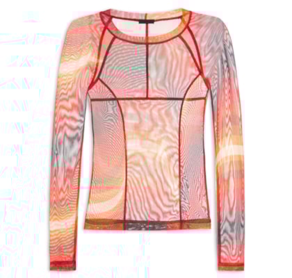 Blusa Feminina Manga Longa Tule Ipanema - Laranja