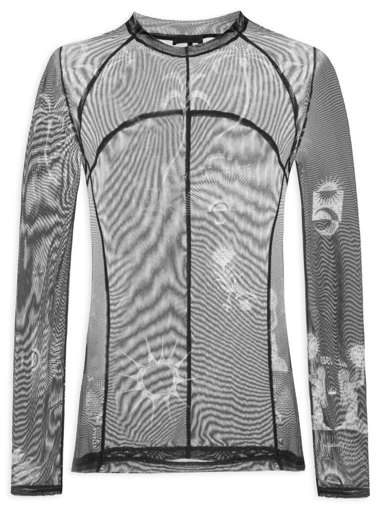 Blusa Feminina Manga Longa Tule - Preto