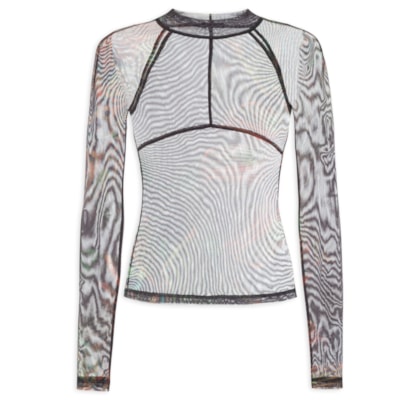 Blusa Feminina Manga Longa Tule Pupa – Preto