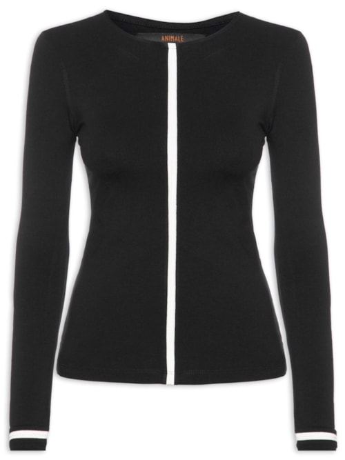 Blusa Feminina Manga Longa Vivos Colors Power - Preto
