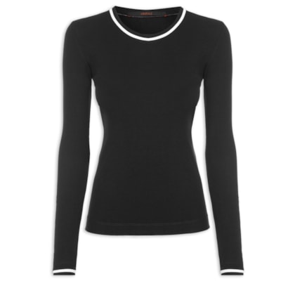 Blusa Feminina Manga Longa Vivos - Preto