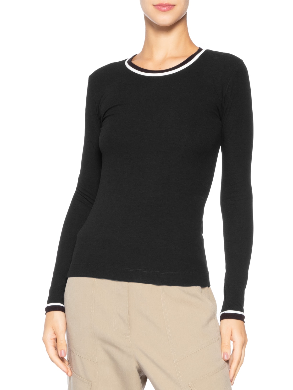 Blusa Feminina Manga Longa Vivos Preto Animale