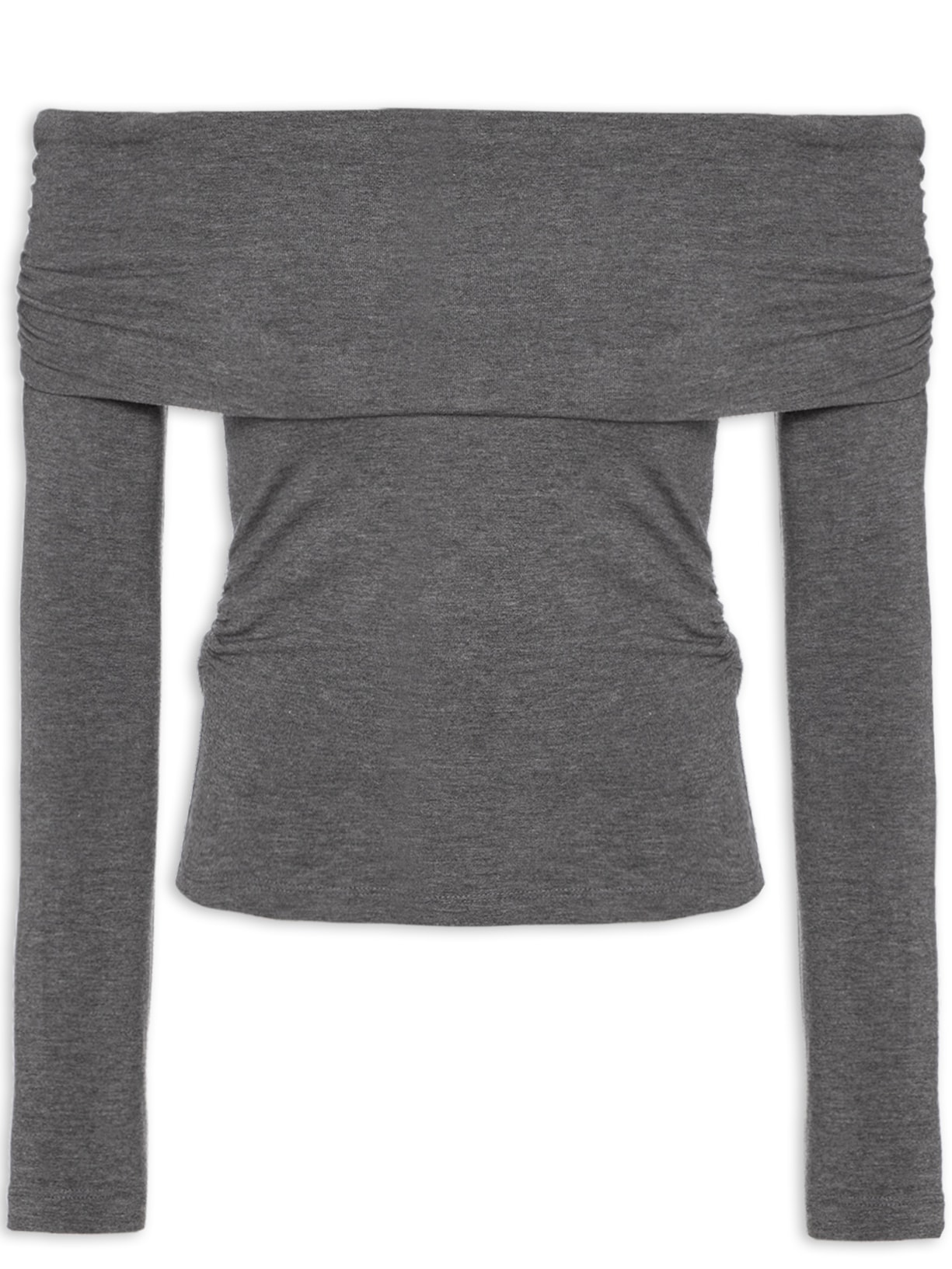 Blusa Feminina Manga Mescla - Cinza