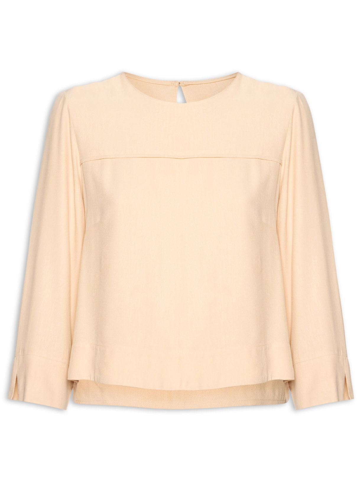 Blusa Feminina Manga Reta - Bege