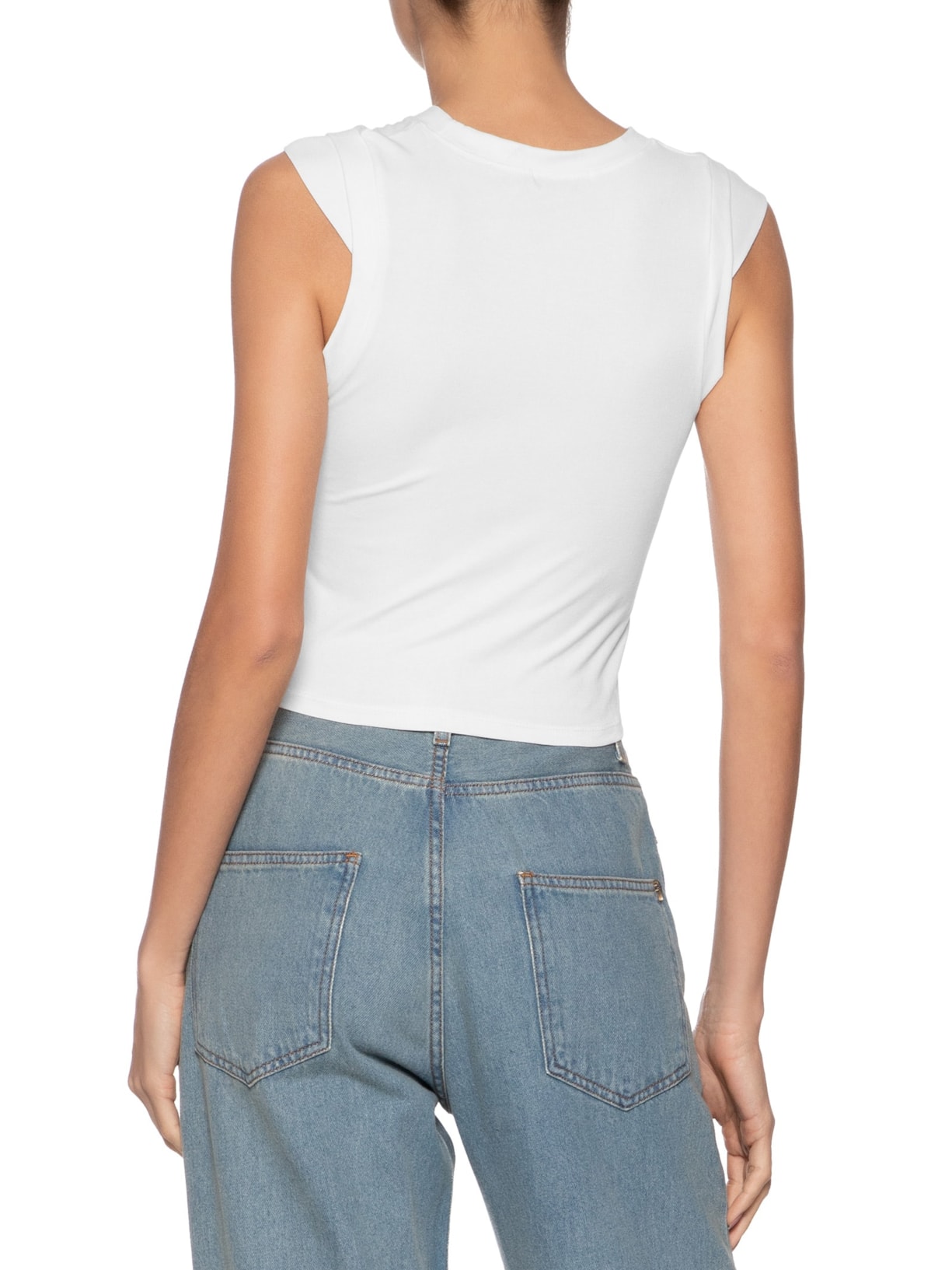 Blusa Feminina Manga Sobreposta Branco  Basiq