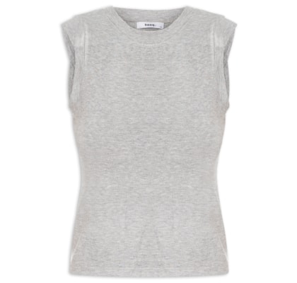 Blusa Feminina Manga Sobreposta - Cinza 