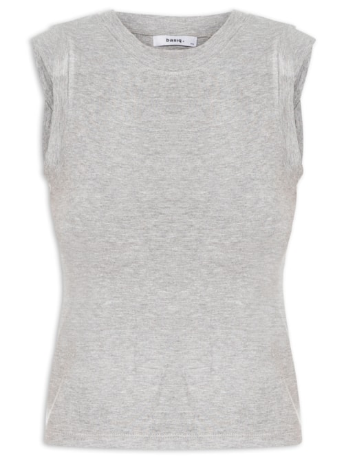 Blusa Feminina Manga Sobreposta - Cinza