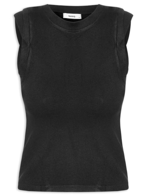 Blusa Feminina Manga Sobreposta - Preto