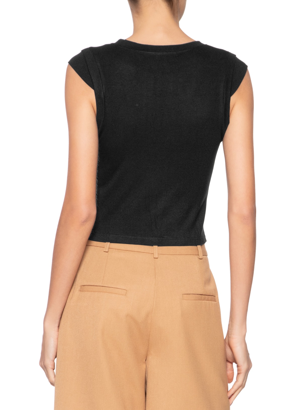 Blusa Feminina Manga Sobreposta Preto Basiq