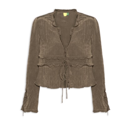 Blusa Feminina Mangas Amarração - Marrom