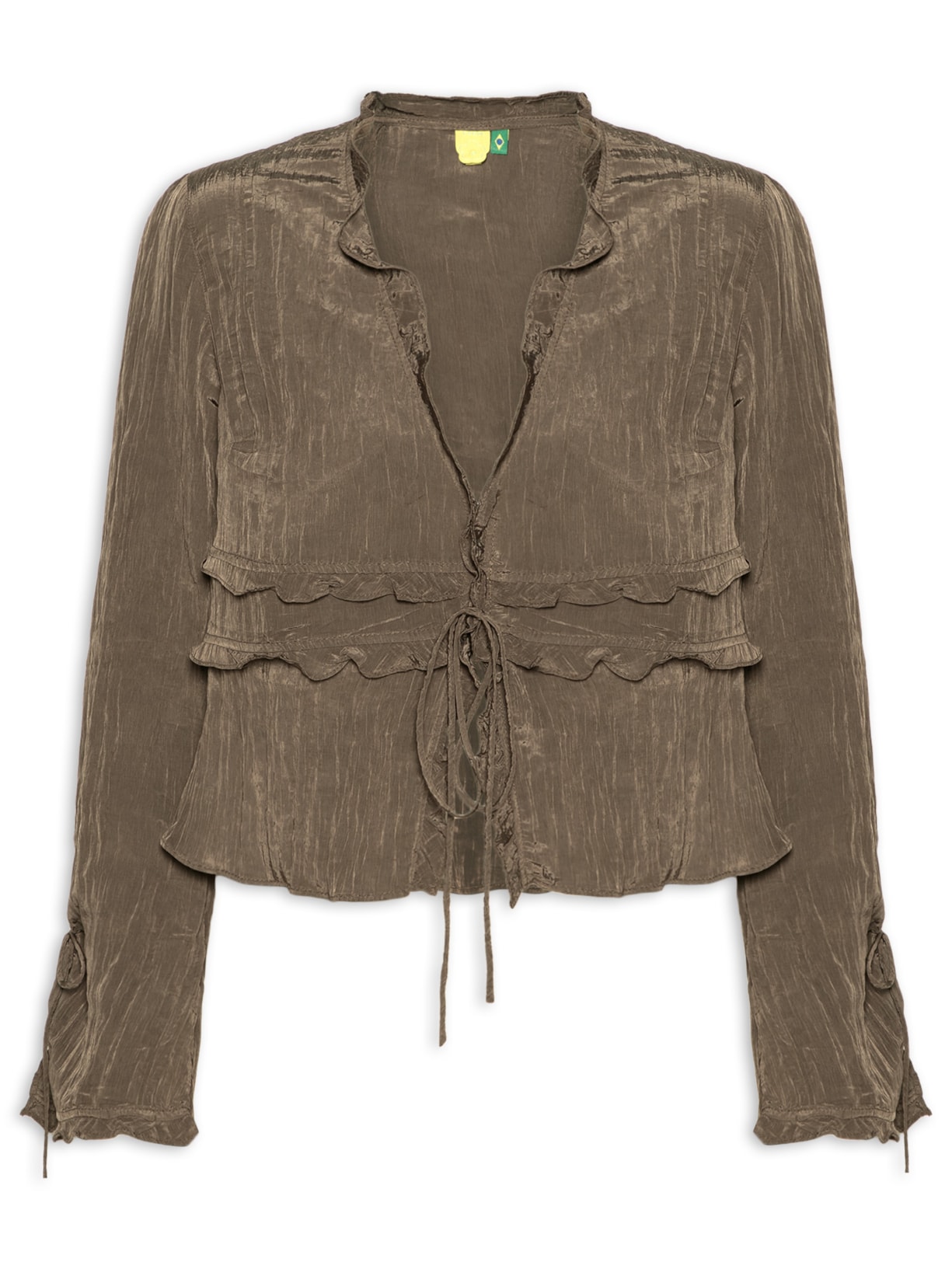 Blusa Feminina Mangas Amarração - Marrom
