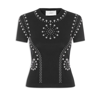 Blusa Feminina Mantra Baby Tee - Preto