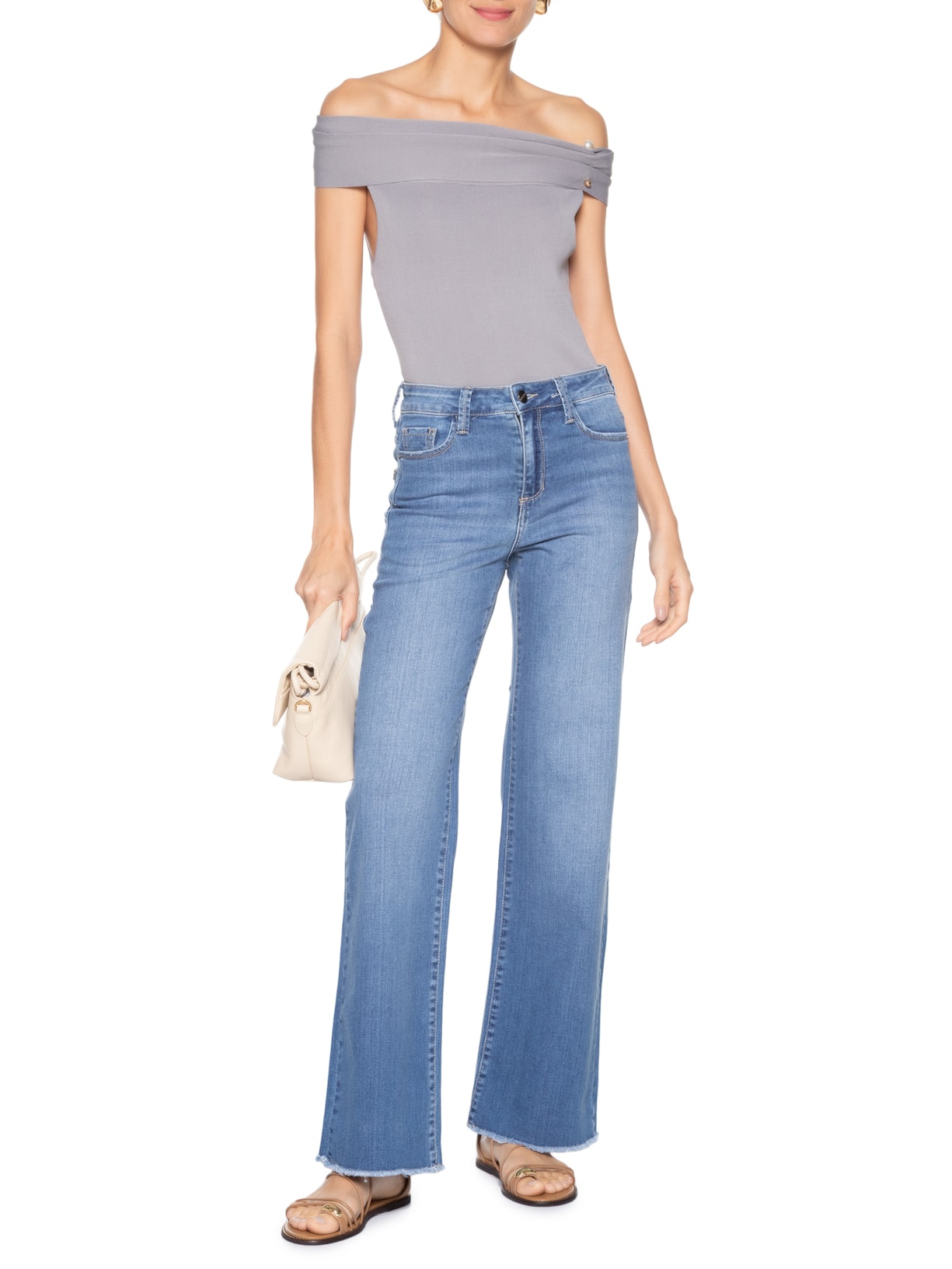 Blusa Feminina Mariana Cinza Le Lis