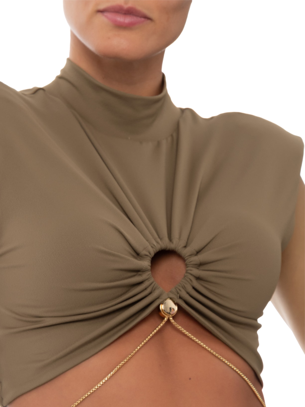 Blusa Feminina May Crepom Marrom La Sirène