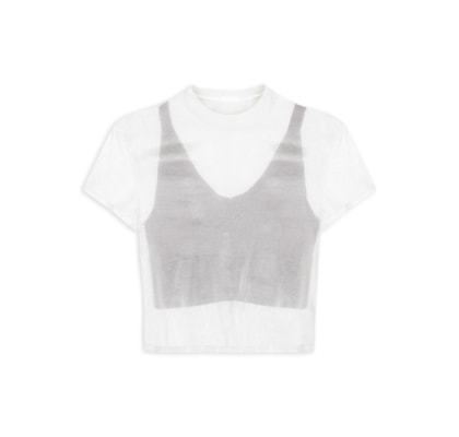 Blusa Feminina Mc Tricot Sobreposição - Branco