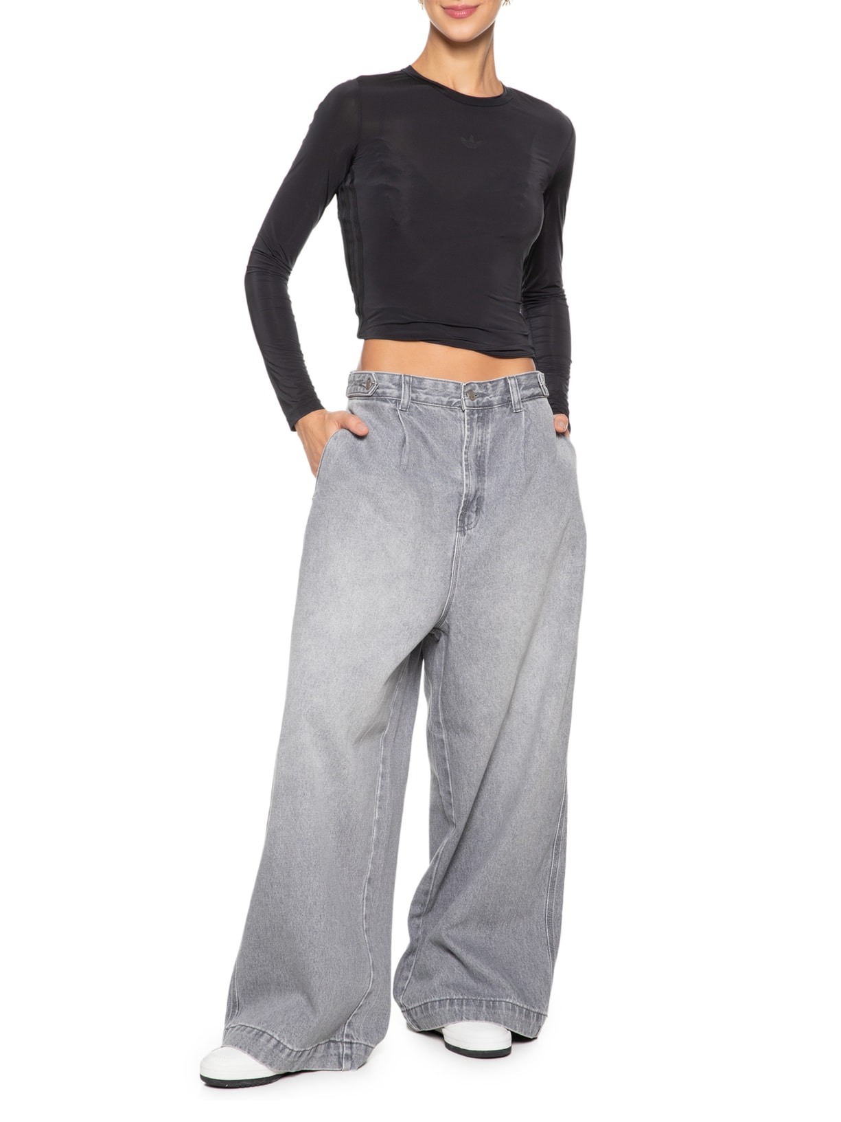 Blusa Feminina Mcomp Sheer 3s Preto Adidas Originals