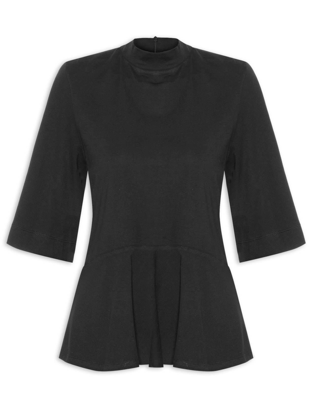 Blusa Feminina Meia Malha Bia - Preto