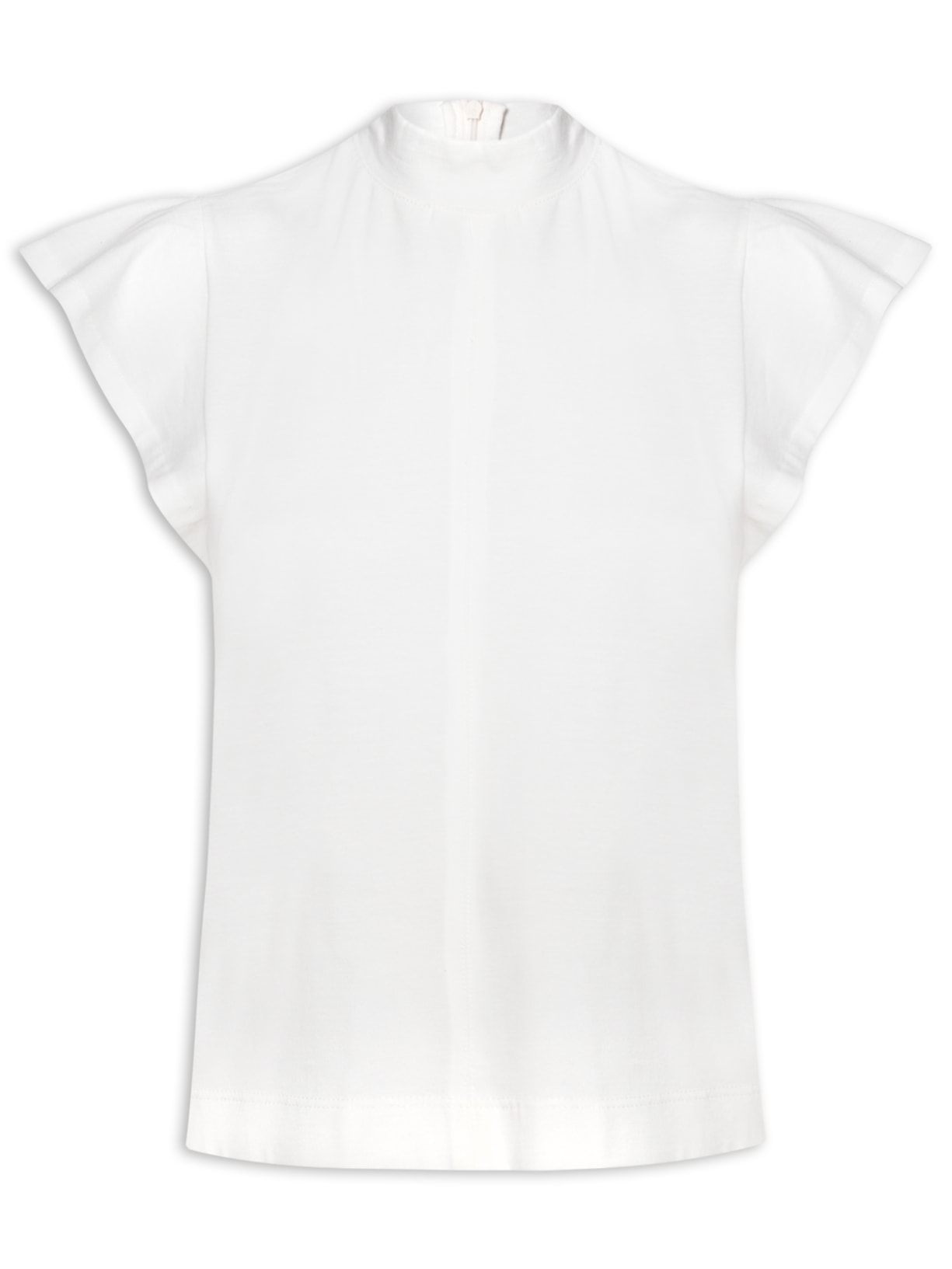 Blusa Feminina Meia Malha Recortes Iolanda - Off White