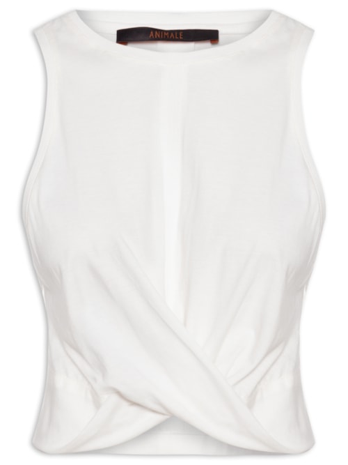 Blusa Feminina Meia Malha Torção - Branco