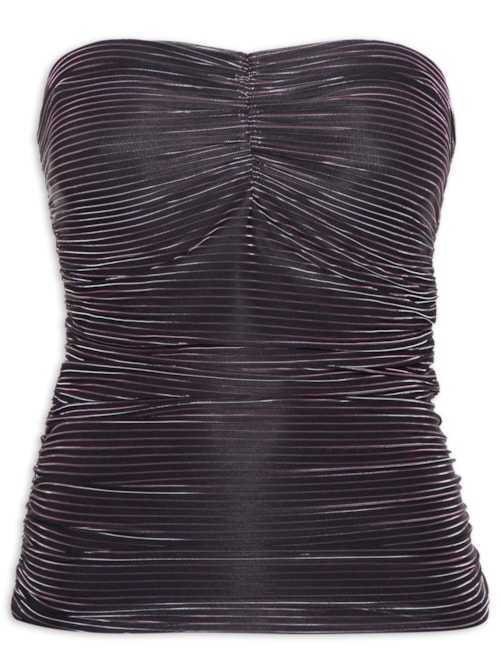 Blusa Feminina Metalic Stripe - Preto