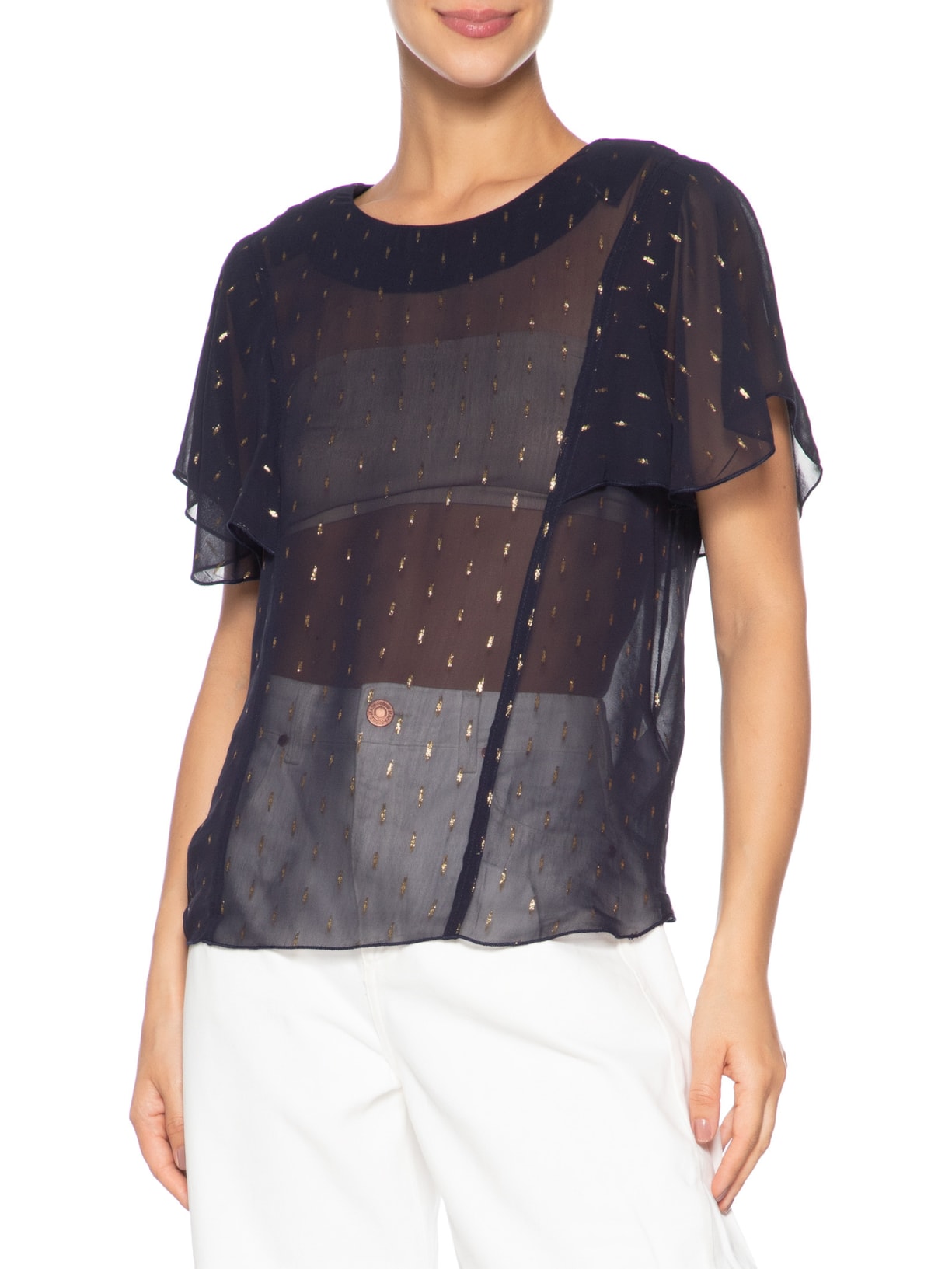 Blusa Feminina Milla Azul Le Lis