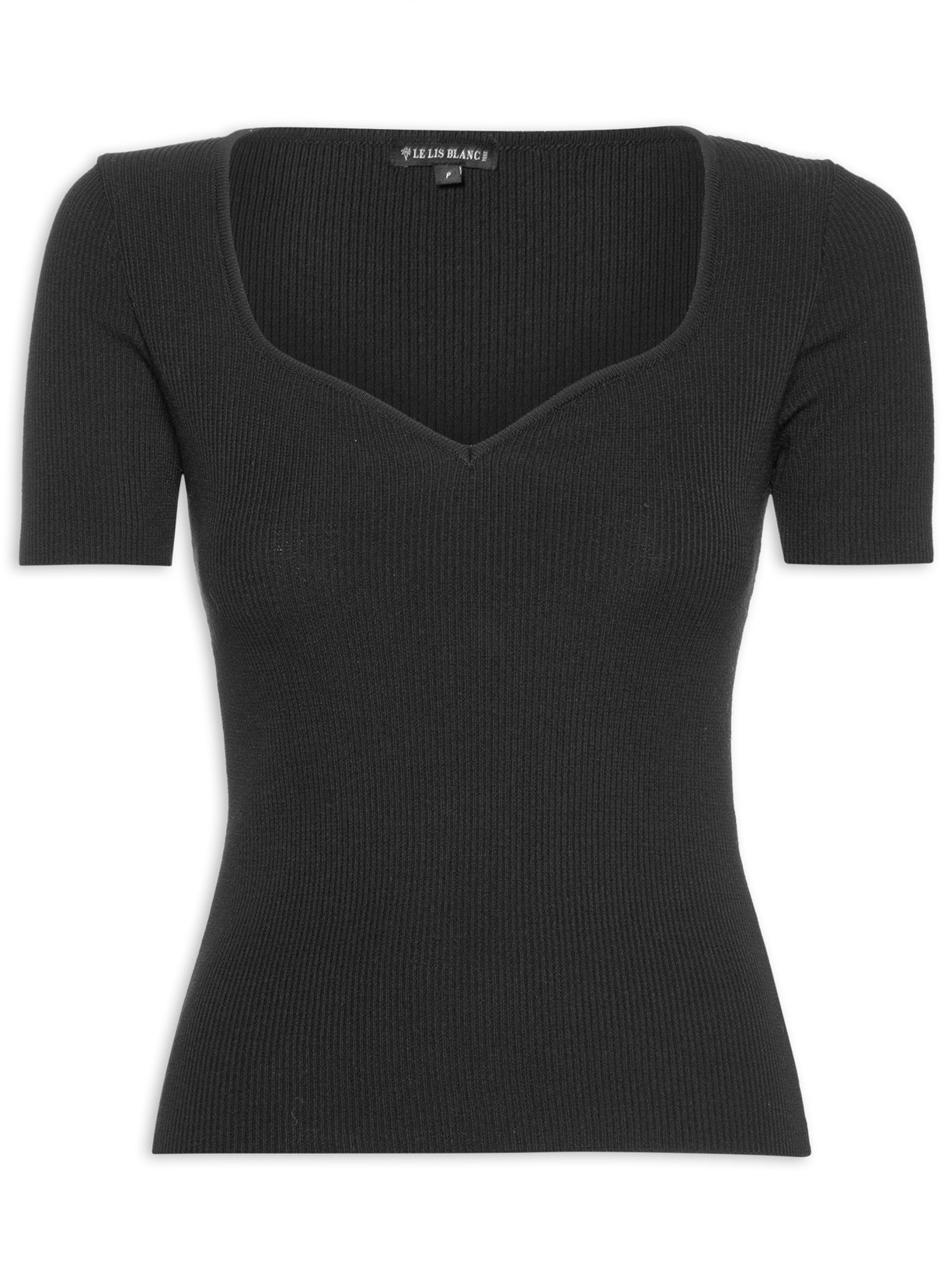 Blusa Feminina Mirela Manga Curta - Preto