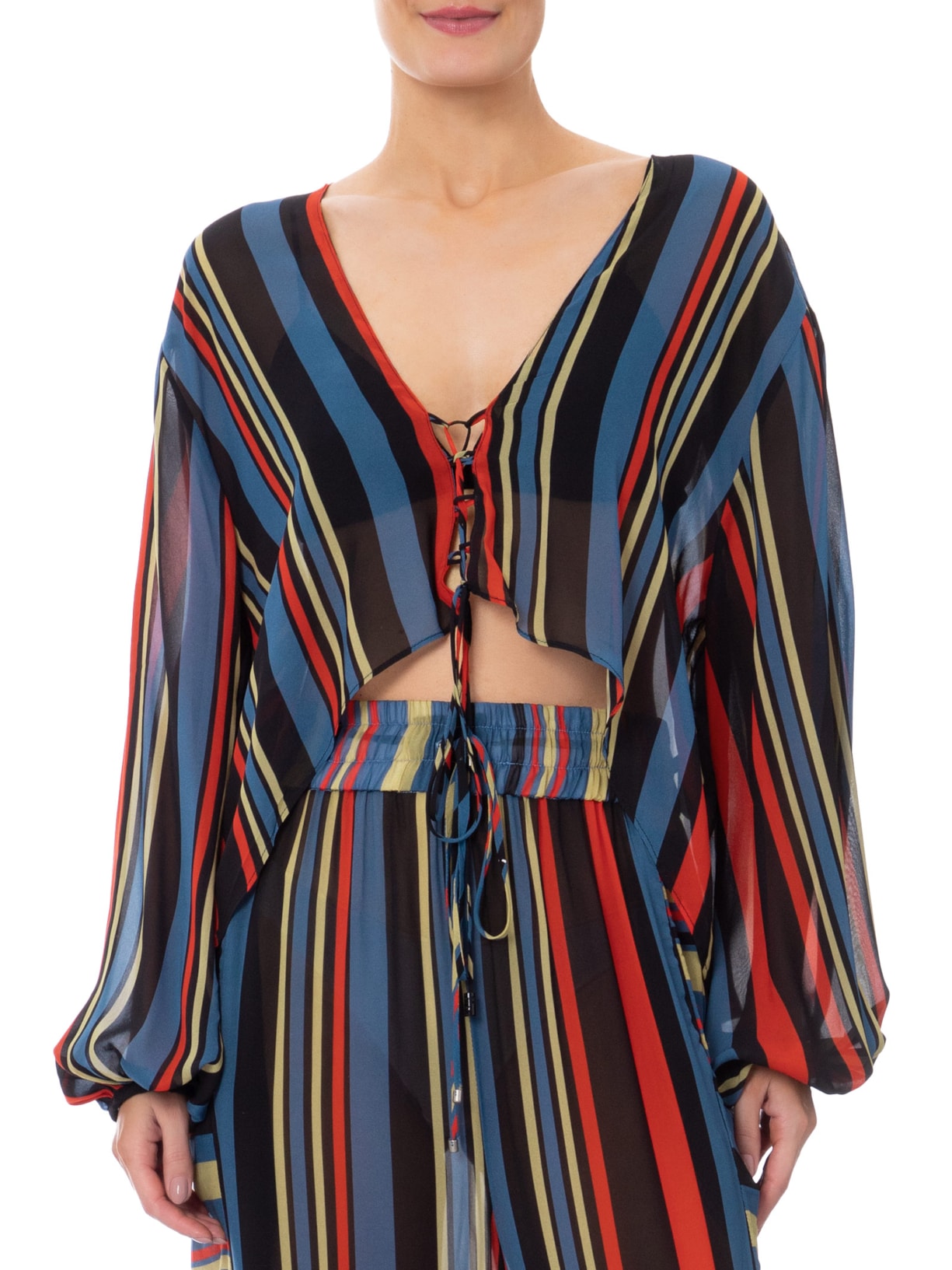 Blusa Feminina Mix Speed Stripe Azul Animale Jeans