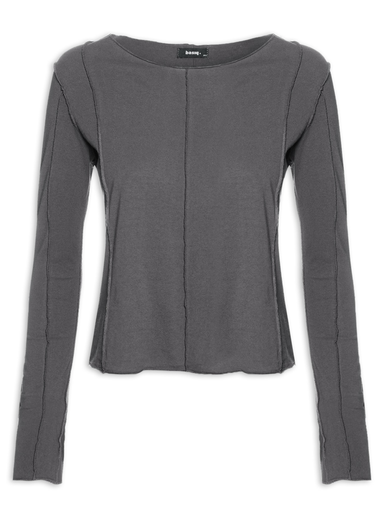 Blusa Feminina ML Com Recotes - Cinza