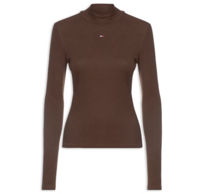 Blusa Feminina Mock Neck - Marrom