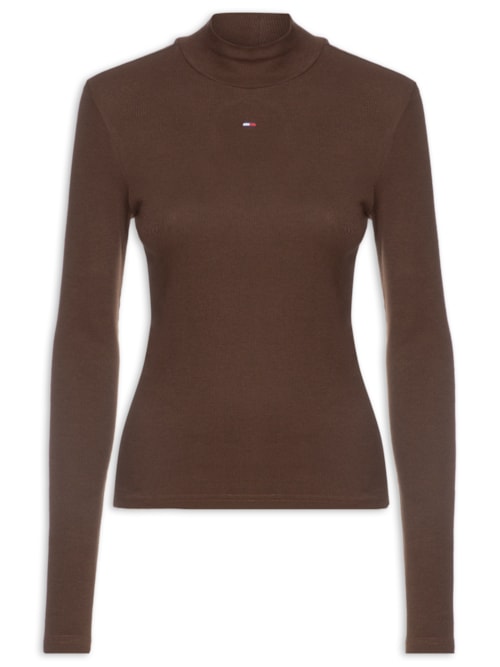 Blusa Feminina Mock Neck - Marrom