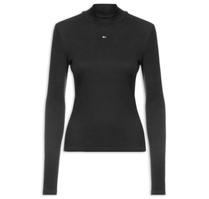 Blusa Feminina Mock Neck - Preto